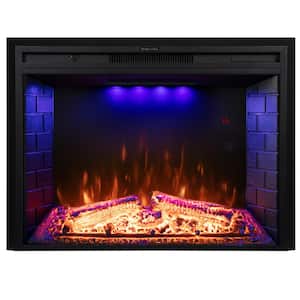 36 in. Electric Fireplace Inserts, Retro Fireplace Heater with Overheating protection, 1500Watt, Black