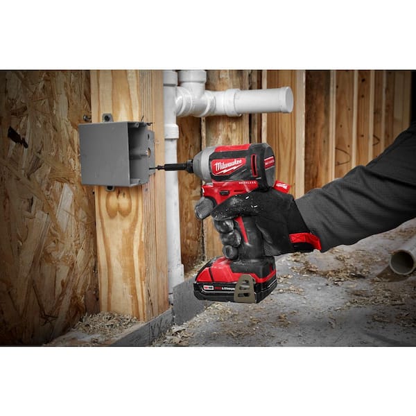 M18 18V Lithium-Ion Brushless Cordless 1/4 in. Impact Driver Kit with Two  2.0 Ah Batteries, Charger and Soft Case