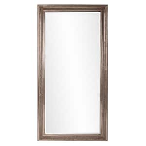 Oversized Rectangle Champagne Silver Beveled Glass Classic Mirror (79 in. H x 40 in. W)