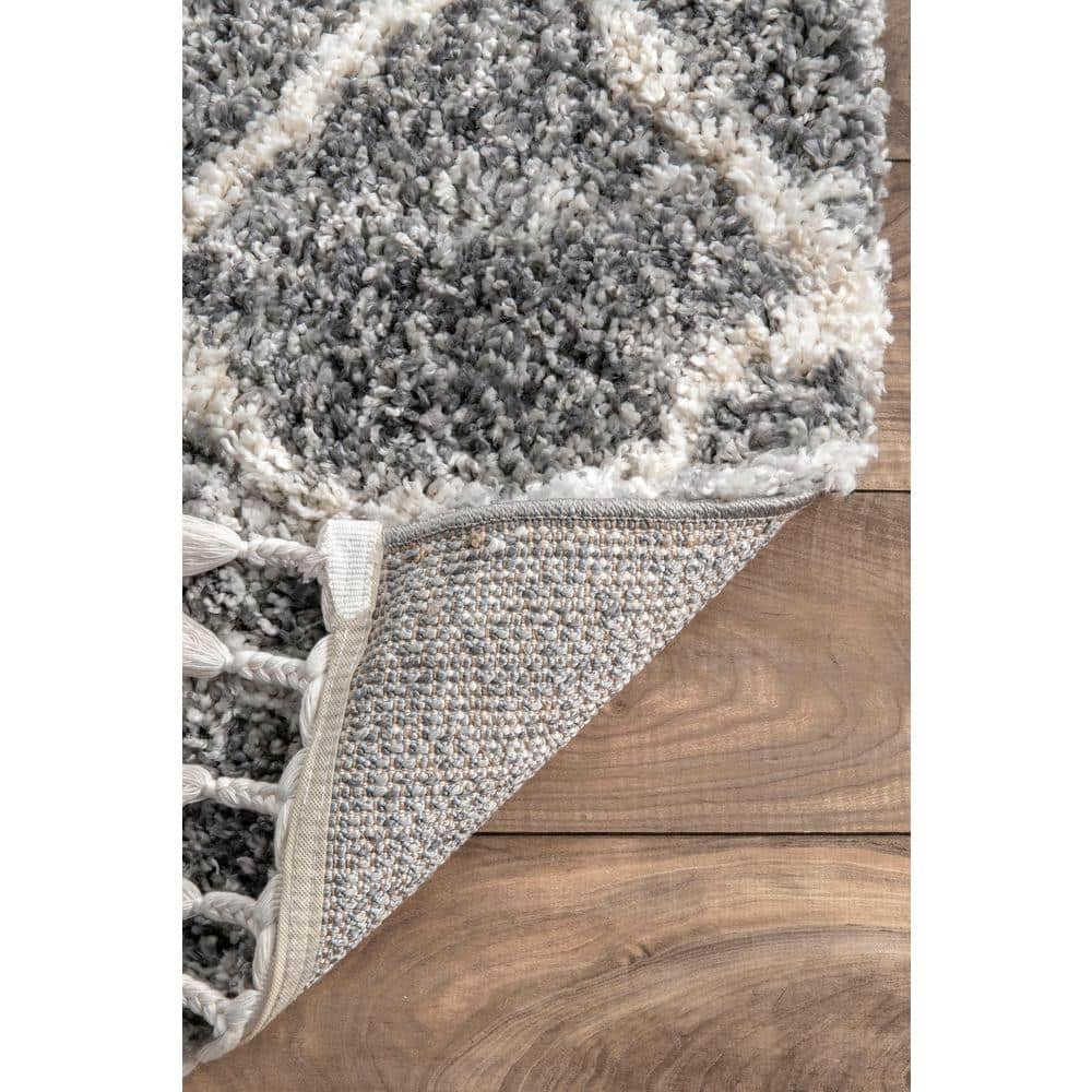Transitional Kristi Easy-Care Shag Runner Rug, 2' 6" x 8', Gray