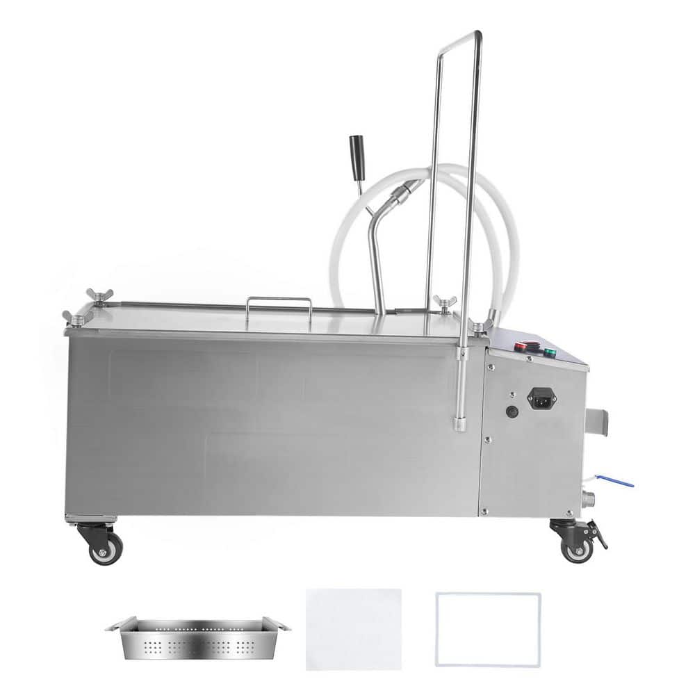 Mobile Fryer Filter 55L/ 48 qt. Oil Tank Capacity Oil Filtration System with 10 L/min Oil Filtration Speed, 2025 Upgrade