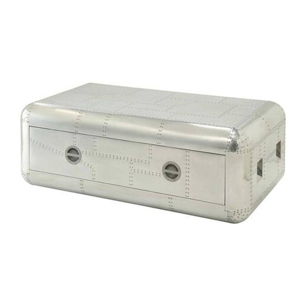 Brancaster Aluminum Rectangular Coffee Table with Storage