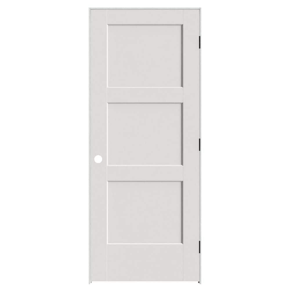 Calden 32 in. x 80 in. 3P Left-Hand Inswing Solid Core Primed Composite Single Prehung Interior Door with Black Hinge price history on PriceWatchPro