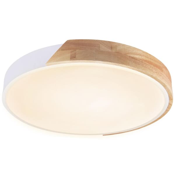 SEEUTEK Eclipse 20.1 in. Modern White Round Integrated LED Flush Mount Warm Light LED Ceiling Light for Kitchen or Bedroom