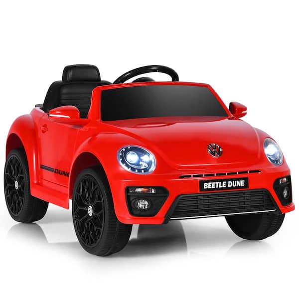 Costway 12-Volt Kids Ride On Car Licensed Volkswagen Beetle with Remote Control and Music Red