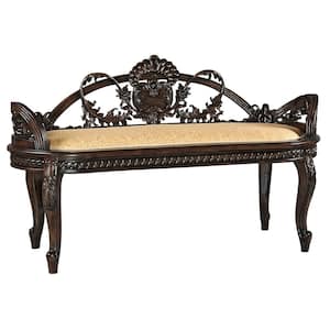 The Verona Brown Cherry Filigree Bench 31 in. H x 49.5 in. W x 18.5 in. D