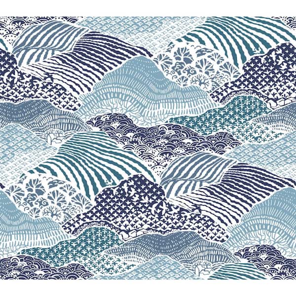 York Wallcoverings Navy Blue Shangri-La Peel & Stick Wallpaper Approx. 34.2 sq. ft.