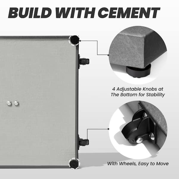40 lbs. Concrete Patio Umbrella Base in Gray With Wheels