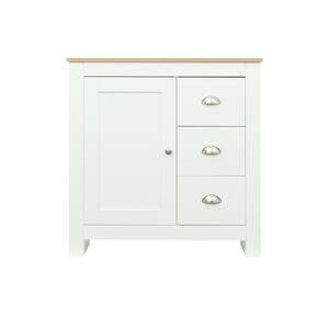 31.1 in. W x 13.78 in. D x 31.89 in. H in White MDF Freestanding Linen Cabinet