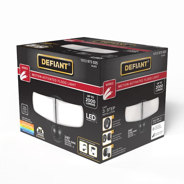 21-Watt 2000 Lumen 240° Black Motion Sensing Integrated LED Flood Light