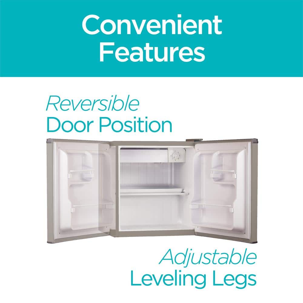 Compact 1.7 cu. ft. Silver Mini Fridge with Energy Star Certification
