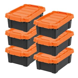 2 Pack 11 Gal. IRIS USA SIA Store-It-All Black//Orange 11 Gallons