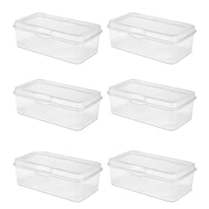 Plastic 2 Gal. FlipTop Latching Storage Box Container in Clear (6-Pack)