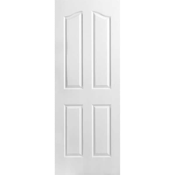 Masonite 24 in. x 80 in. 4-Panel Arch Top Hollow-Core Textured