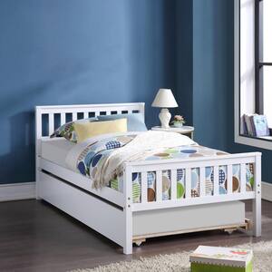 White Twin Bed with Trundle