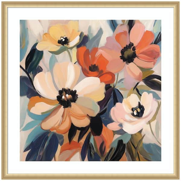 Florence "Garden Bloom Abstract Bouquet III" by The Creative Bunch Studio Abstract Framed Art Print 34 in. x 34 in.