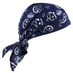 Chil-Its 6710CT Navy Western Evaporative Cooling Triangle Hat with Cooling Towel