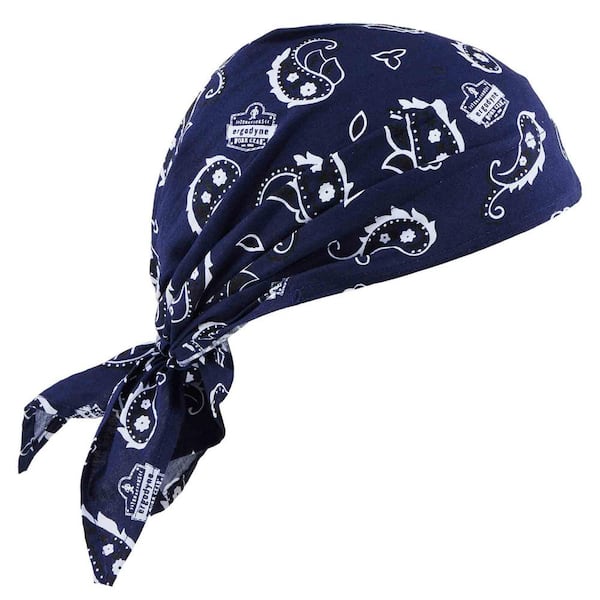 Ergodyne Chil-Its 6710CT Navy Western Evaporative Cooling Triangle Hat with Cooling Towel
