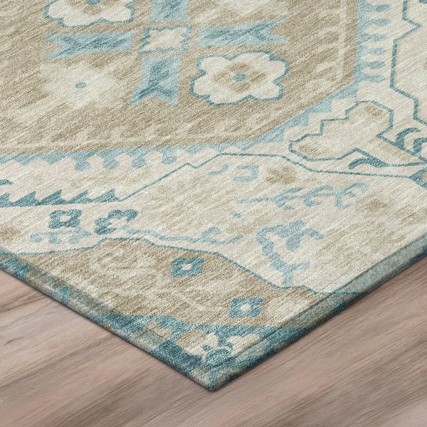 Chantille Machine Washable Indoor/Outdoor Abstract ACN3103 Linen 10 ft. x 14 ft. Area Rug