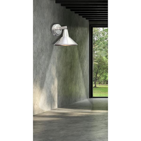 Baycrest 1-Light Brushed Aluminum Outdoor Wall Lantern Sconce