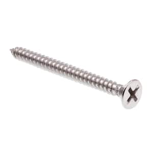 #10 X 2 in. Grade 18-8 Stainless Steel Phillips Drive Flat Head Self-Tapping Sheet Metal Screws (100-Pack)