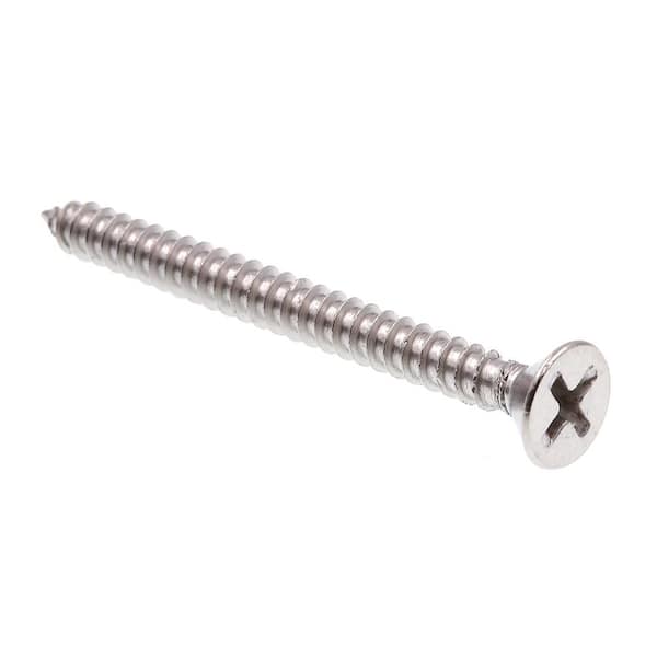 Prime-Line #10 X 2 in. Grade 18-8 Stainless Steel Phillips Drive Flat Head Self-Tapping Sheet Metal Screws (100-Pack)