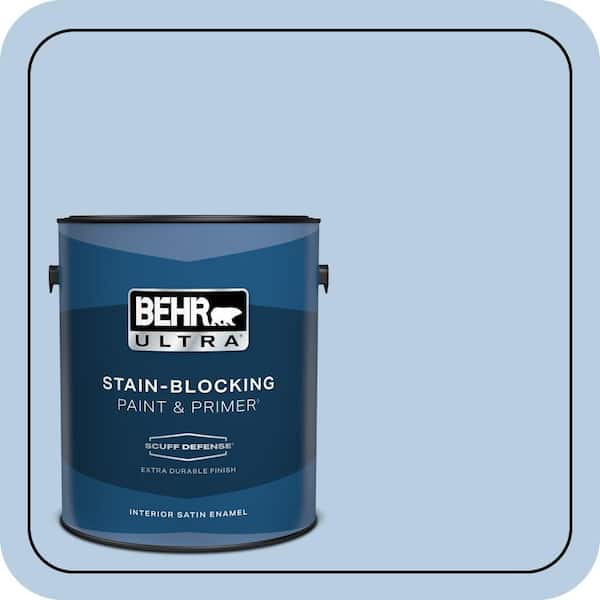 BEHR ULTRA 1 gal. #580C-3 Impressionist Sky Extra Durable Satin Enamel Interior Paint & Primer
