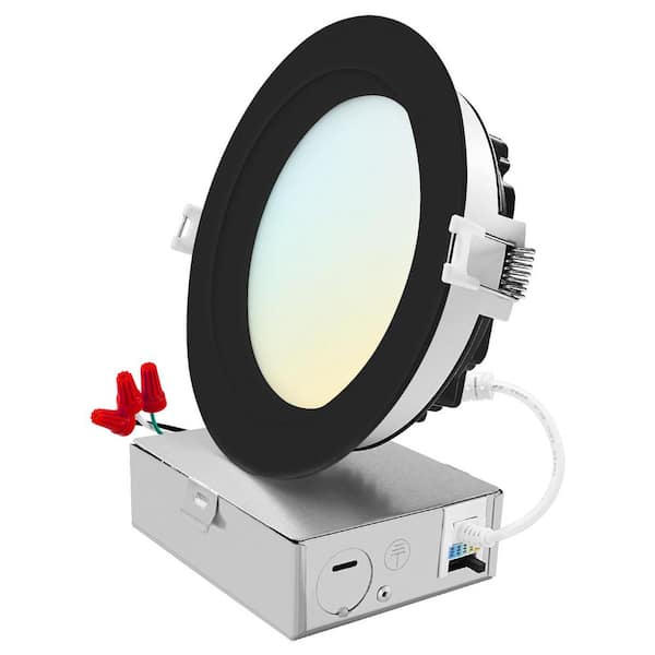 5 in. Integrated LED Recessed Light kit, 18-Watt, 5CCT 2700K-5000K, 1600 Lumens, Dimmable, Wet Rated, IC, ETL - Black