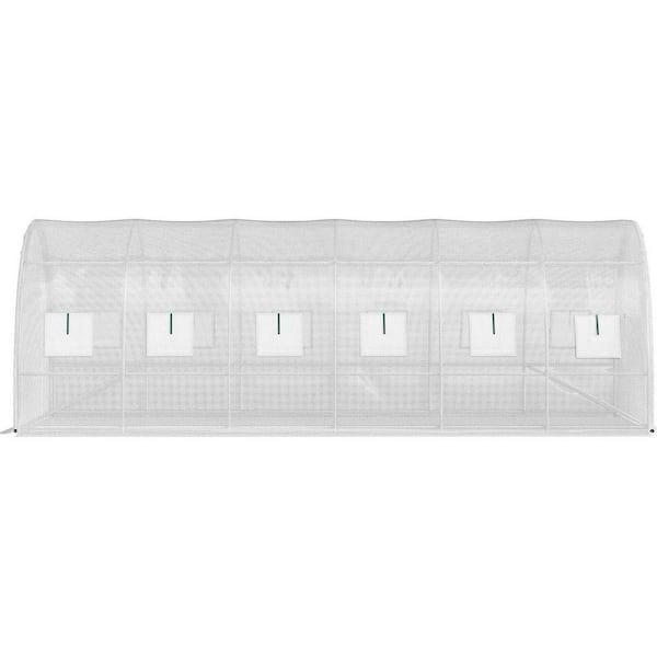 20 ft. x 10 ft. x 7 ft. Walk-in Tunnel Greenhouse-Heavy-Duty Galvanized Frame, 12 Windows and 2 Doors.