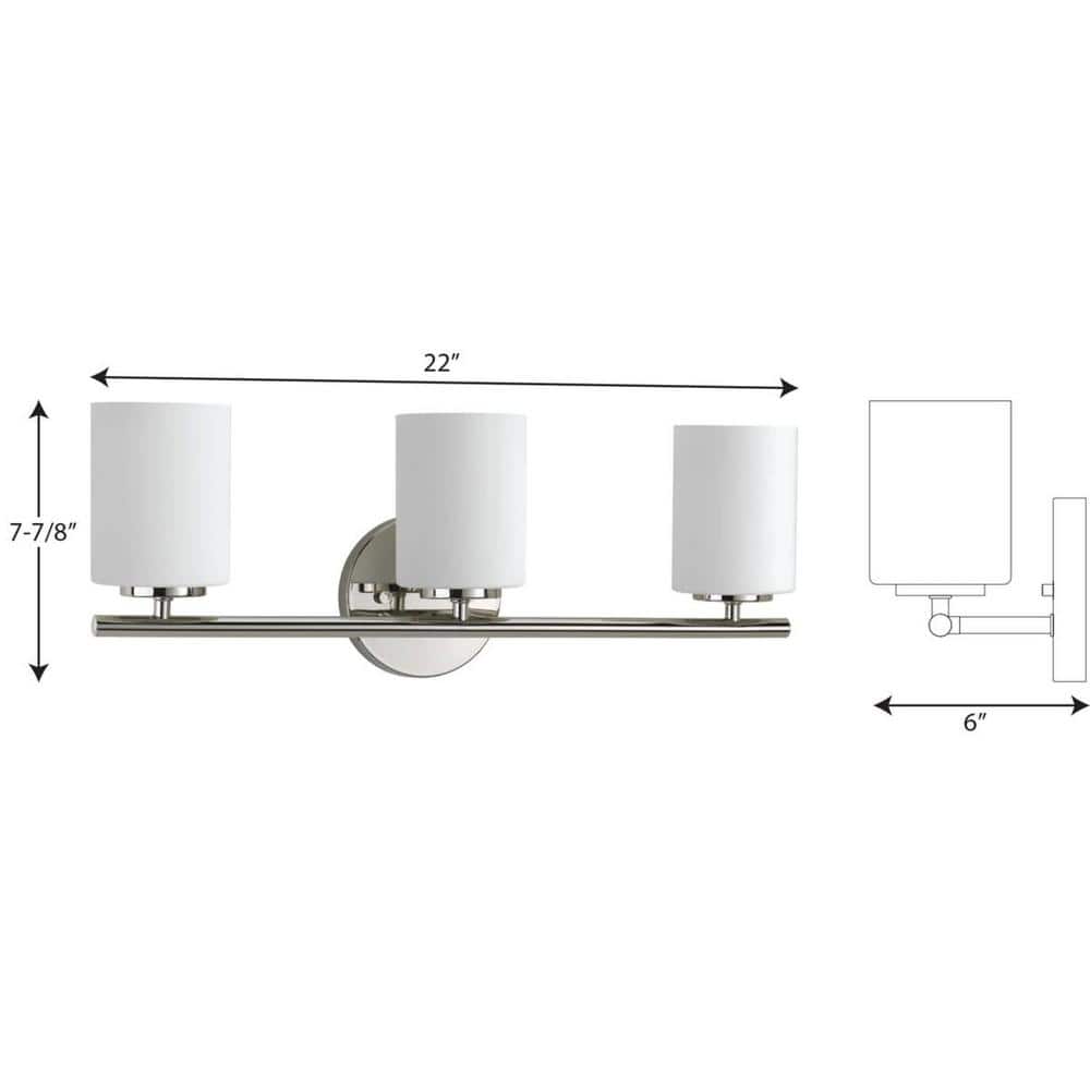 Polished Nickel 22" Dimmable Outdoor Vanity Light with Etched Glass Shades