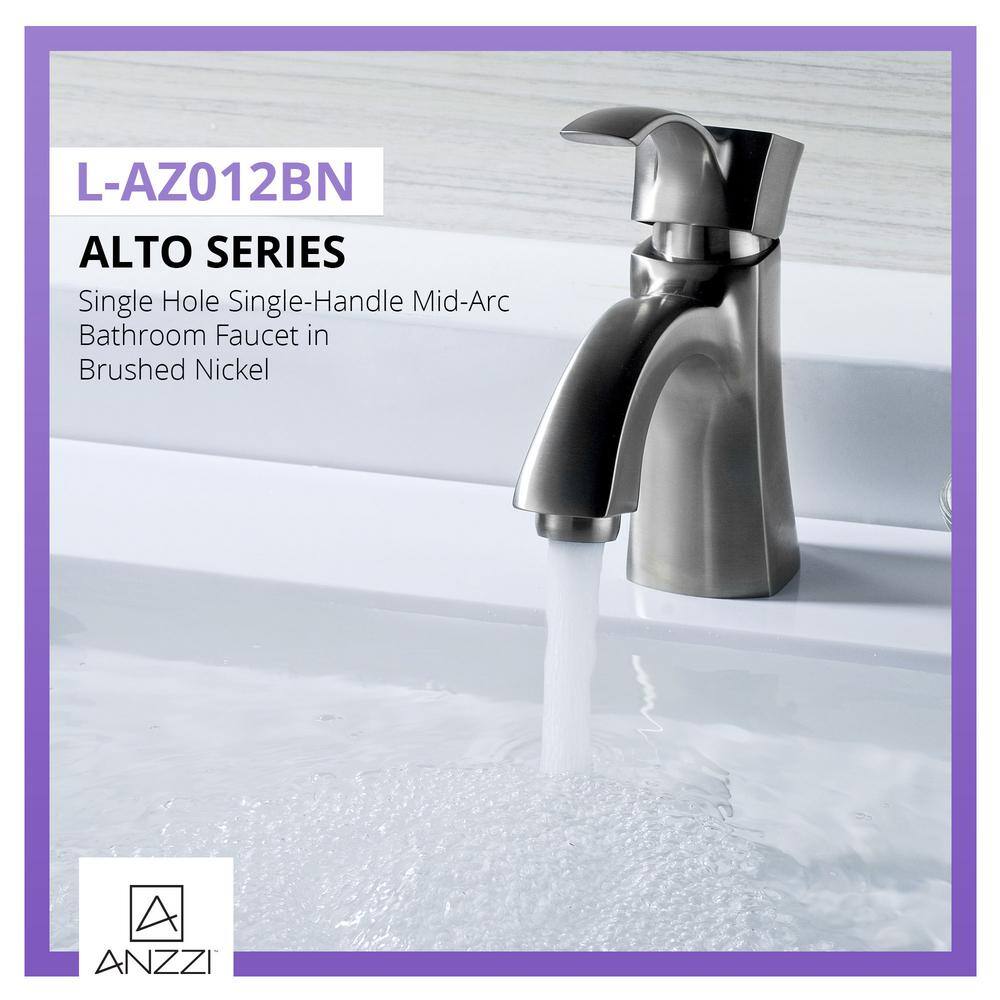Brushed Nickel Single-Handle Bathroom Faucet with Drain Assembly
