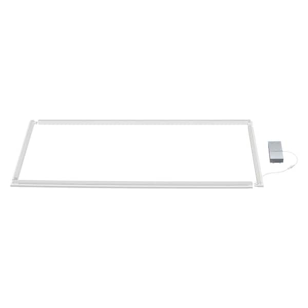 1-Pack CE 2 ft. x 4 ft. White Panel Bar CCT and Lumen Selectable Integrated LED and Troffer Light 30-Watt equivalent