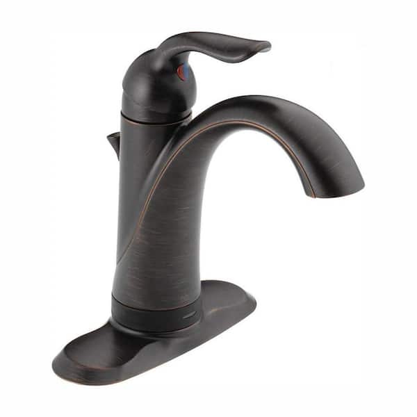 Delta Lahara Single Hole Single-Handle Bathroom Faucet with Touch2O.xt Technology in Venetian Bronze