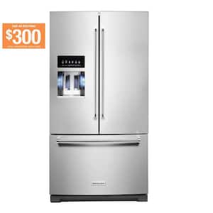 27 cu. ft. French Door Refrigerator in PrintShield Stainless with Exterior Ice and Water