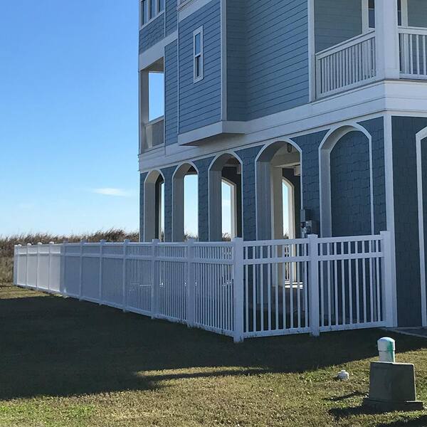 Weatherables Neptune 5 ft. H x 8 ft. W White Vinyl Pool Fence Panel