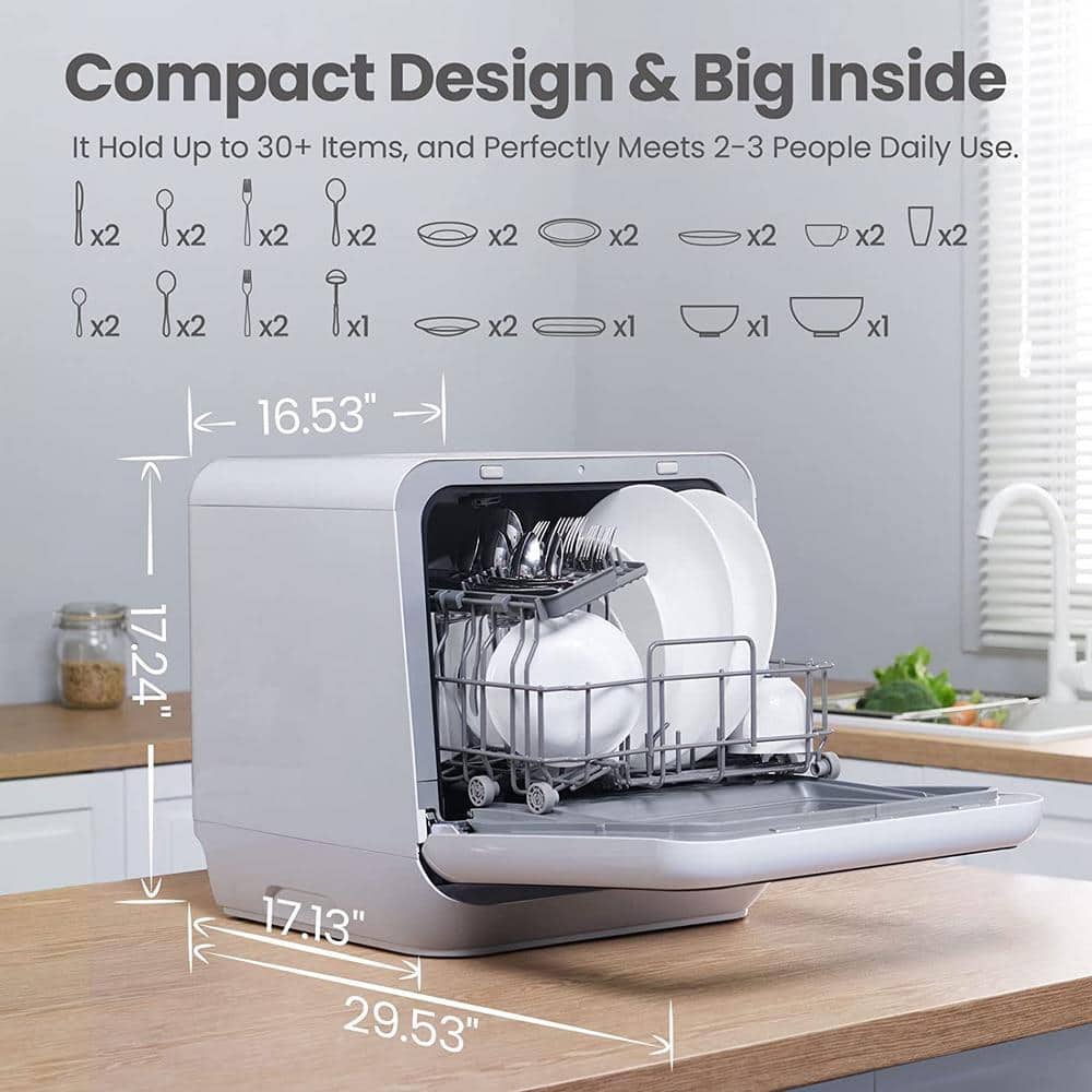 Black Stainless Steel Energy Star Countertop Dishwasher for RV