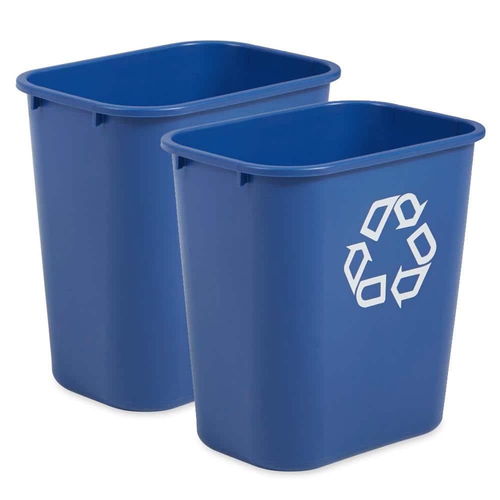Rubbermaid 7 Gal. Deskside Recycling Trash Container (2-Pack) 2099559-2 -  The Home Depot