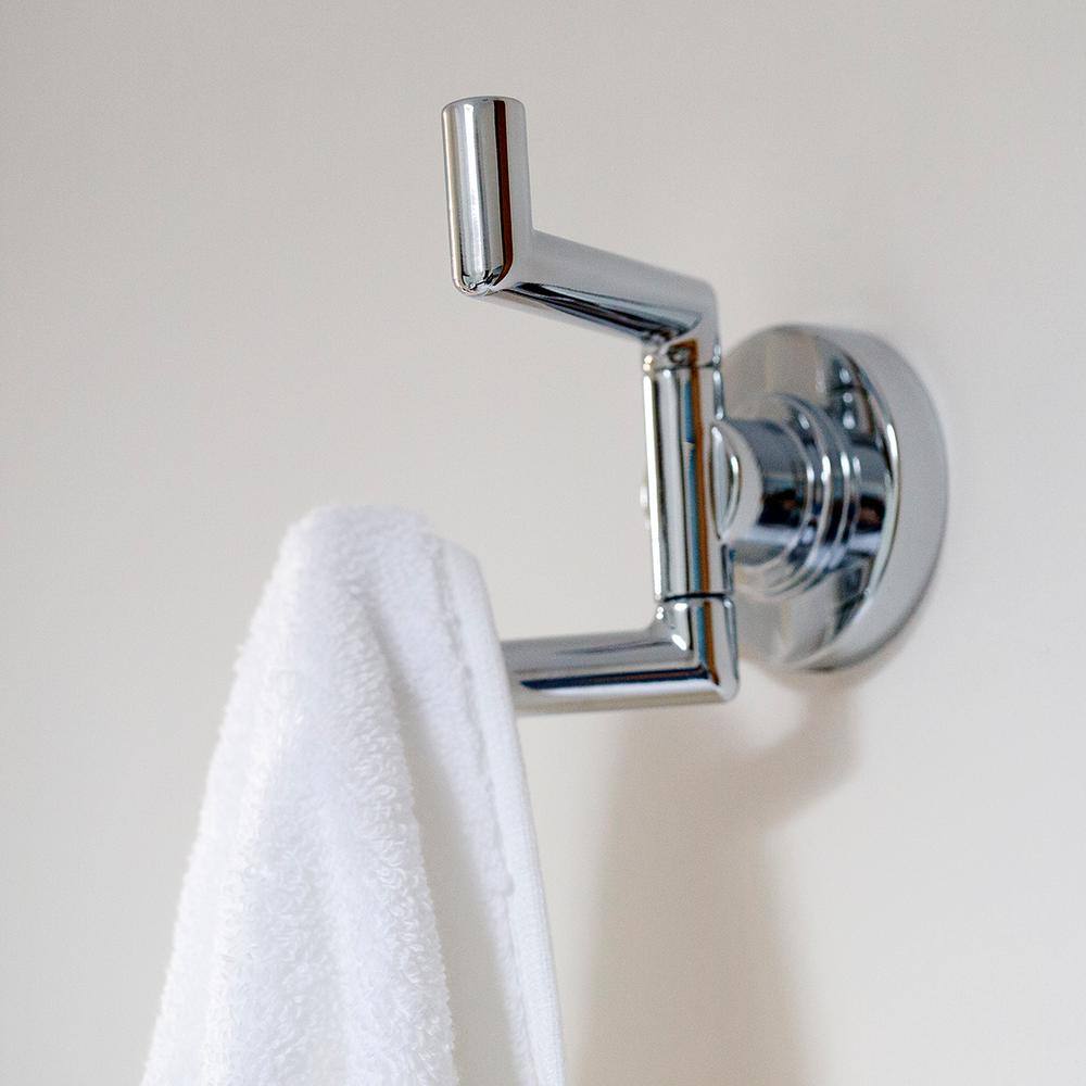 Neo Polished Chrome Double Robe Hook with Pivoting Arms