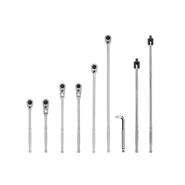 TEKTON 1/2 in. Drive Quick-Release Ratchet, L-Handle, and Breaker Bar Set (9-Piece)