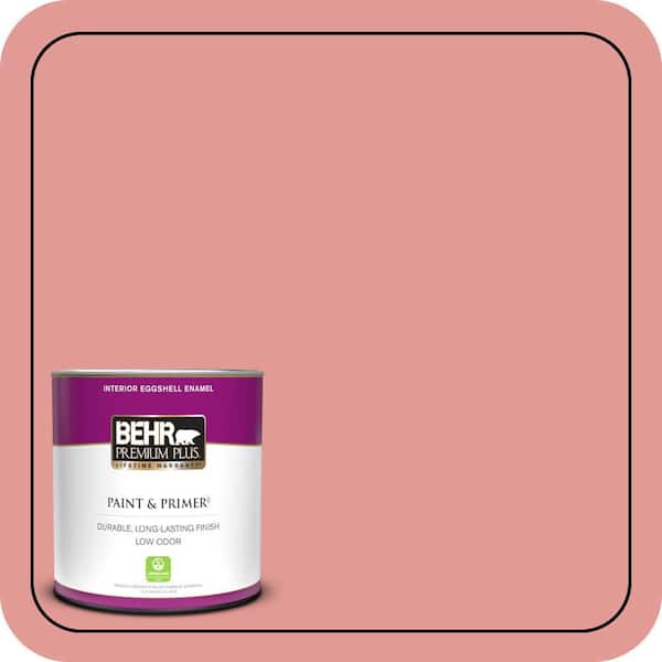 BEHR PREMIUM PLUS 1 qt. #M160-4A Sunset Pink Eggshell Enamel Low Odor Interior Paint & Primer