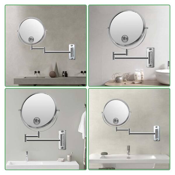 Aesthetic Girls Toilet Mirror Round Standing Makeup Small Mirror