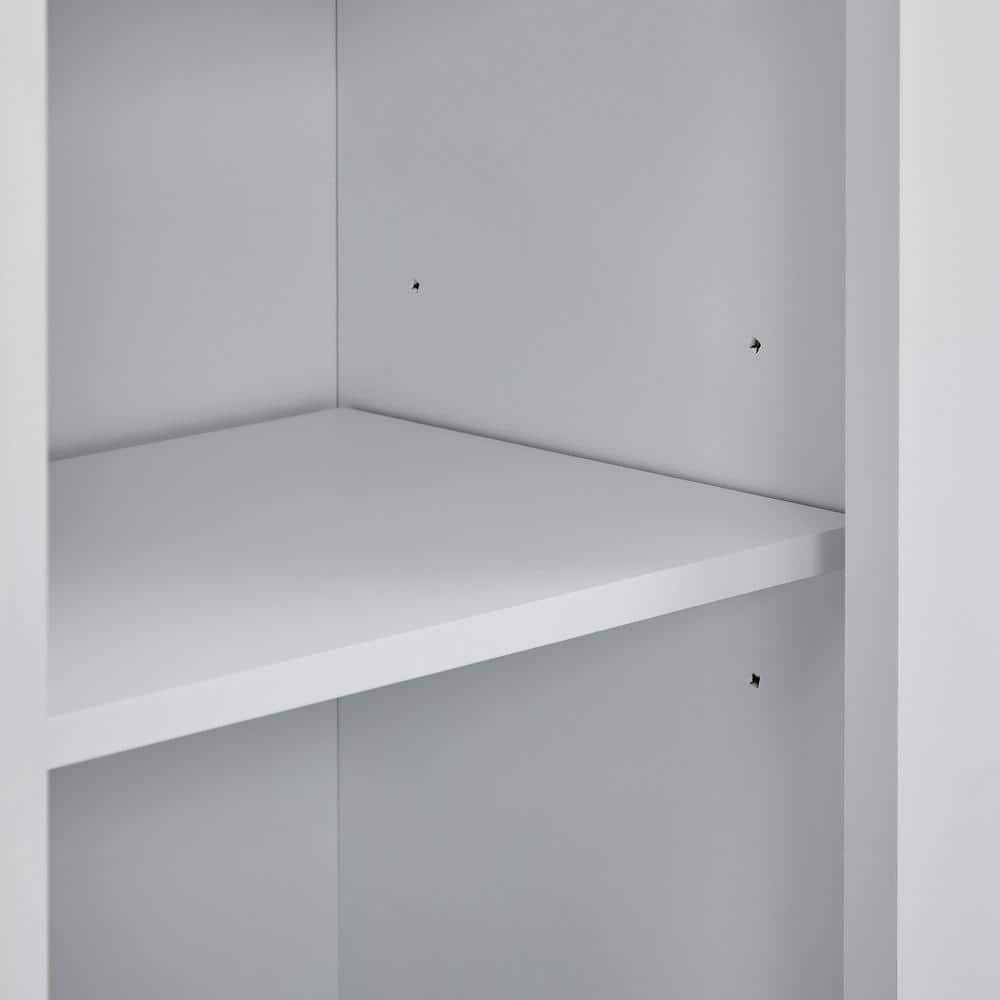 Festivo 37" White Wood Barn Door Buffet Bar Cabinet with Marble Pattern Top