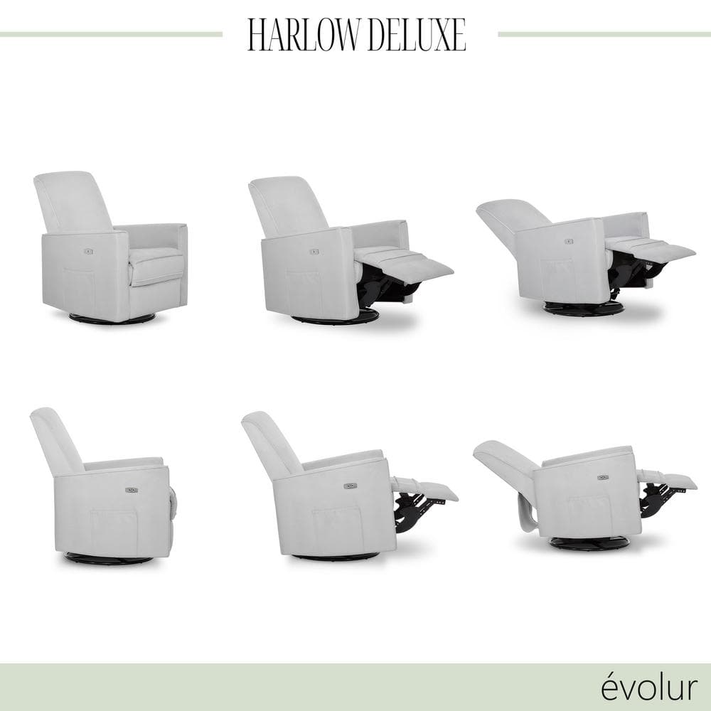 Harlow Deluxe 31" Gray Metal Swivel & Power Recliner with USB