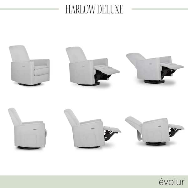 Evolur Raleigh Glider With Back Massager Recliner Rocker 610M-LTGRY - The  Home Depot