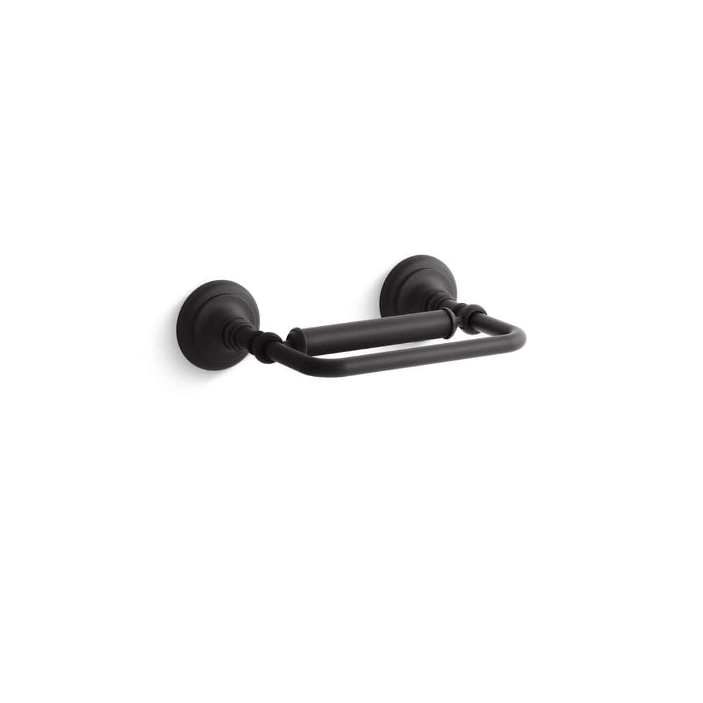 KOHLER Artifacts Wall Mounted Pivoting Toilet Paper Holder in Matte Black