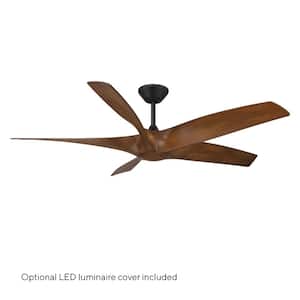 Zephyr 5 62 in.Smart Indoor/Outdoor Matte Black Distressed Koa Standard Ceiling Fan+Selectable CCT Integrated LED+Remote