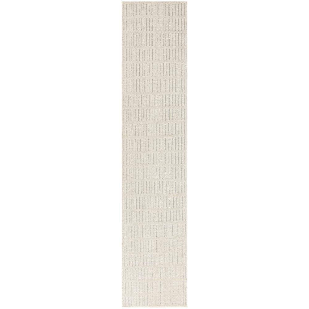 Nourison Cozy Modern Ivory Grey 2 ft. x 10 ft. Linear Contemporary Runner Area Rug 993779 - The Home Depot