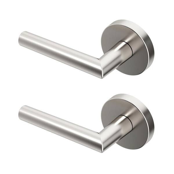 Okun Stark Metal Brushed Nickel Dummy Door Handle with Round