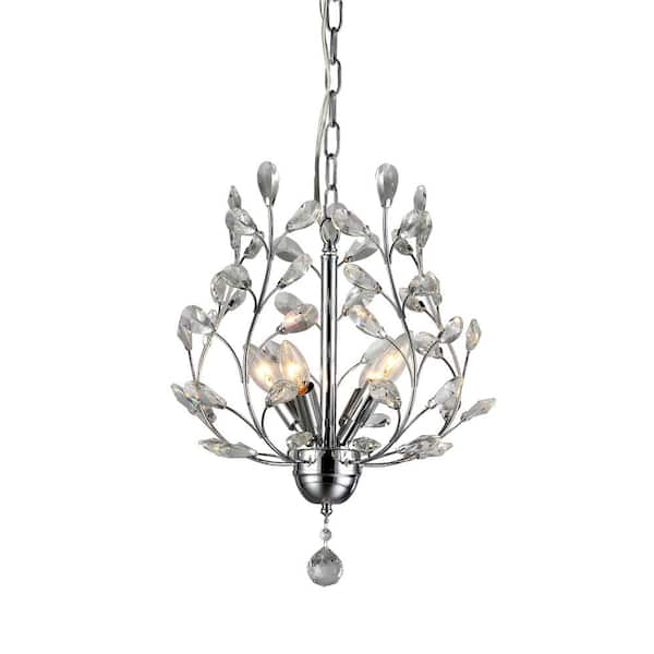 Marie 4-Light Chrome Indoor Crystal Chandelier with Shade