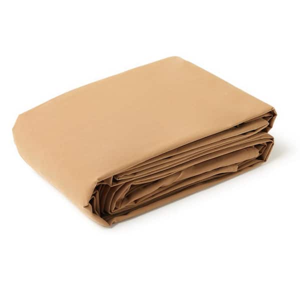 20 ft. x 40 ft. Tan 20 Mil Commercial Grade Heavy Duty Canvas Tarp with Reinforced Edges, Tear-Resistant, Brass Grommets